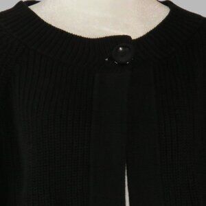 Heirloom Limited Women's Black Short Sleeve One-Button Crop Sweater Size S C786
